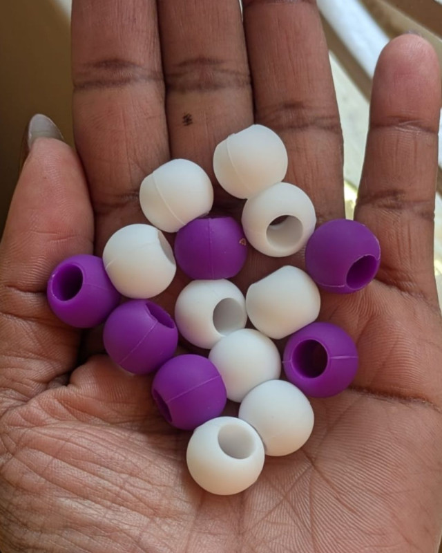 Purple and white beads